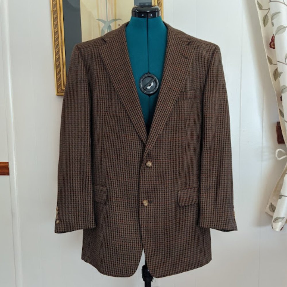Burberry Pepita Pattern Single-Breasted Blazer Jacket. Size L.